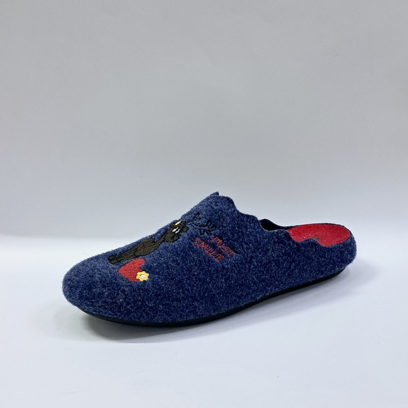 Muya Fisk hayvan figür desenli kadın terlik lacivert