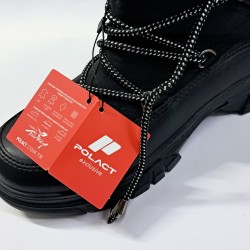 Polact suni deri kadın kar botu siyah