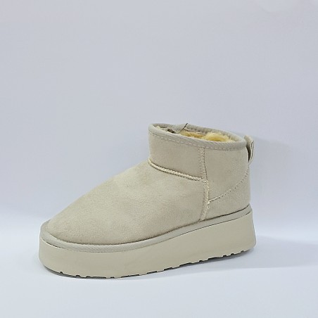 İçi yünlü kadın bot krem