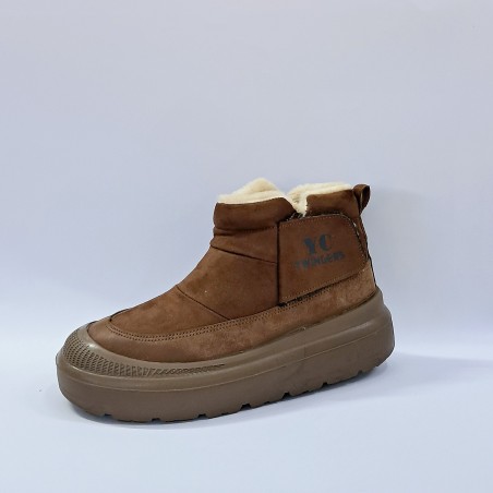 Twingers içi yünlü cırtlı kadın bot kiremit