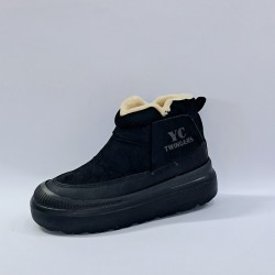 Twingers içi yünlü cırtlı kadın bot siyah