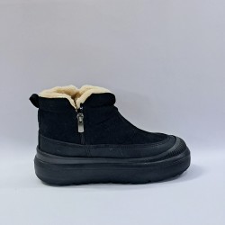 Twingers içi yünlü cırtlı kadın bot siyah