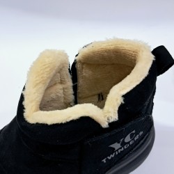 Twingers içi yünlü cırtlı kadın bot siyah