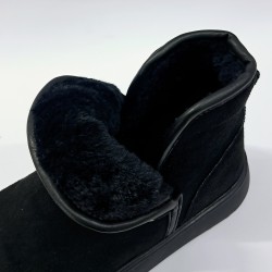 Dakırs içi yünlü kadın bot siyah