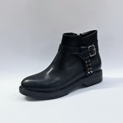 Trendy zımba detaylı kadın bot siyah