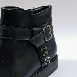 Trendy zımba detaylı kadın bot siyah