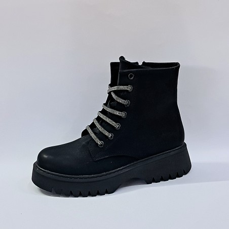 Su perisi yüksek taban nubuk kadın bot siyah