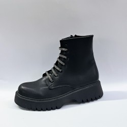 Su perisi yüksek taban suni deri kadın bot siyah