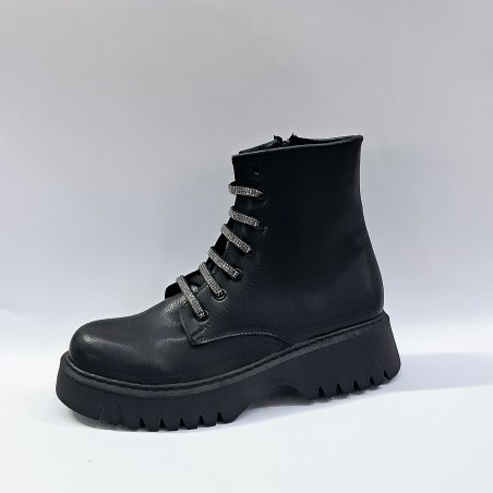 Su perisi yüksek taban suni deri kadın bot siyah