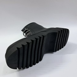 Su perisi yüksek taban suni deri kadın bot siyah