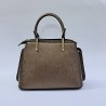 Label nakış desenli anahtarlıklı kadın kol çantası bronz