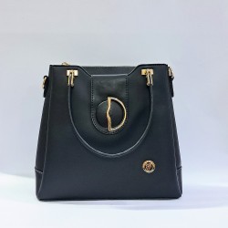 Label gold detaylı kadın kol çantası siyah