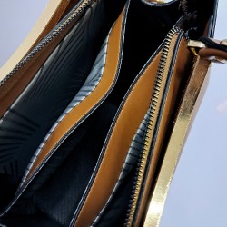 Label leopar fular detaylı kadın kol çantası kiremit