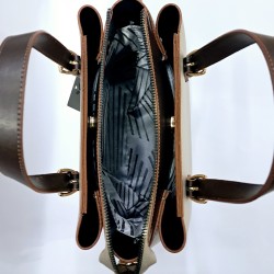 Label ayarlanabilir askılı kadın kol çantası bej