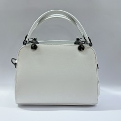 Label taş detaylı kadın kol çantası beyaz