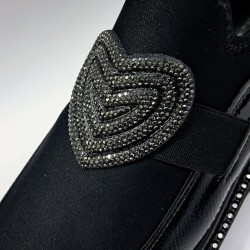 Paris kalp detaylı kadın ayakkabı siyah