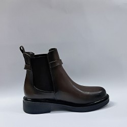 Fancy kilit detaylı kadın bot kahverengi