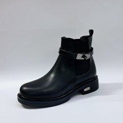 Fancy kilit detaylı kadın bot siyah