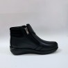 Ayak trendi ortopedik deri kauçuk taban fermuarlı kadın bot siyah