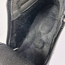 Ayak trendi ortopedik deri kauçuk taban fermuarlı kadın bot siyah