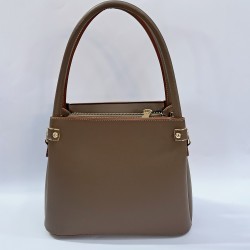 Label püsküllü kadın kol çantası sütlü kahve