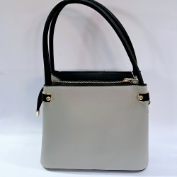Label püsküllü kadın kol çantası gri