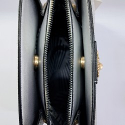 Label püsküllü simli kumaş kadın kol çantası gümüş