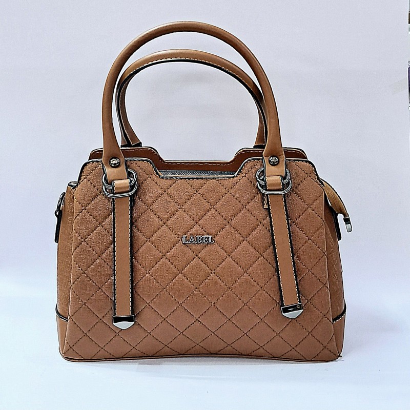 Label pötikare desenli kadın kol çantası kiremit