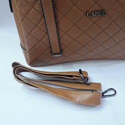 Label pötikare desenli kadın kol çantası kiremit