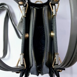 Label gold detaylı kadın kol çantası gri