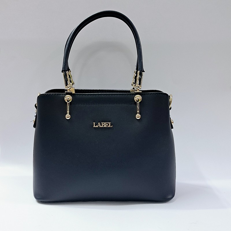 Label gold detaylı kadın kol çantası lacivert