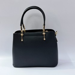 Label gold detaylı kadın kol çantası siyah