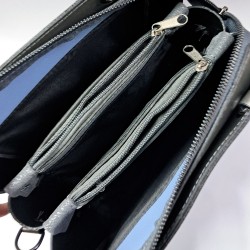 Label taş detaylı krinkıl görünümlü kadın kol çantası antrasit