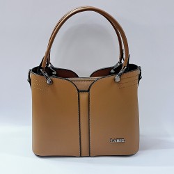 Label dikiş detaylı kadın kol çantası kiremit