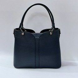 Label dikiş detaylı kadın kol çantası lacivert