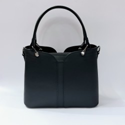 Label dikiş detaylı kadın kol çantası siyah