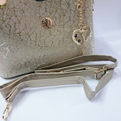 Label simli kumaş anahtarlıklı abiye kadın kol çantası gold