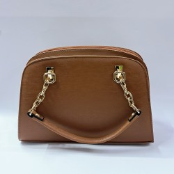 Label zincir askılı kadın kol çantası kiremit