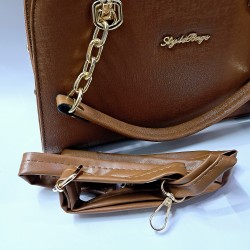 Label zincir askılı kadın kol çantası kiremit