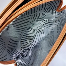 Label zincir askılı kadın kol çantası kiremit