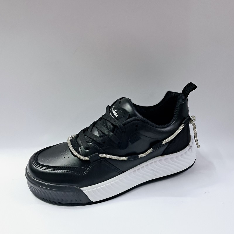 Twingo taş detaylı kadın spor ayakkabı siyah