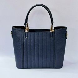 Label dikiş detaylı kadın kol çantası gece mavisi