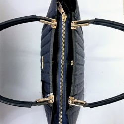 Label dikiş detaylı kadın kol çantası gece mavisi