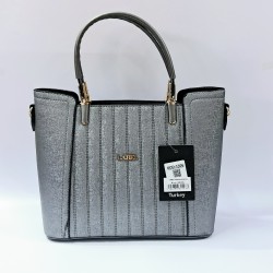 Label dikiş detaylı kadın kol çantası antrasit