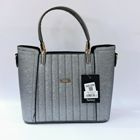 Label dikiş detaylı kadın kol çantası antrasit