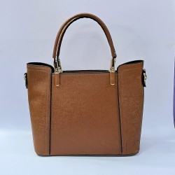 Label dikiş detaylı kadın kol çantası kiremit