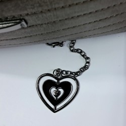 Label dikiş detaylı anahtarlıklı kadın kol çantası bakır