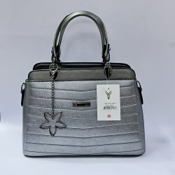 Label dikiş detaylı anahtarlıklı kadın kol çantası antrasit