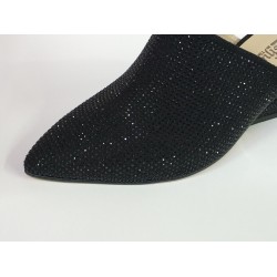 Taş detaylı dolgu topuk kadın terlik siyah