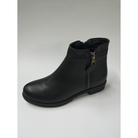 Ayakdaş çift fermuarlı kadın bot siyah